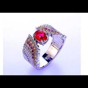 Gorgeous Red CZ 925 Size 10